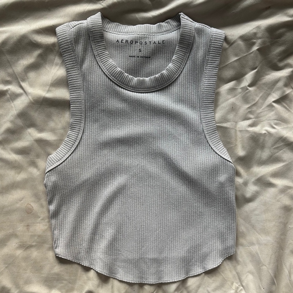 Aeropostale White Sleeveless Muscle Tee